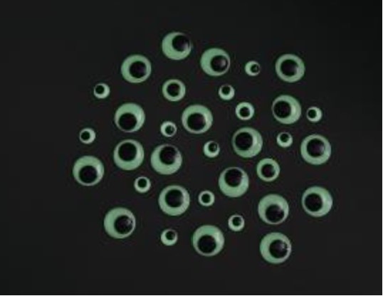 Wackelaugen Rund - 40 Stk sortiert, leuchten im Dunkeln